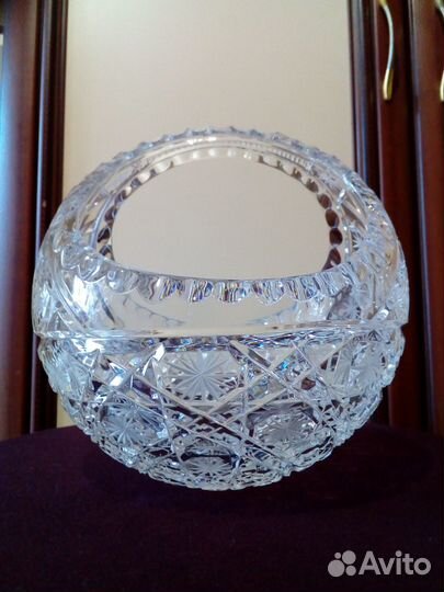 Ваза - шар СССР, 18 см, хрусталь