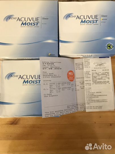Линзы контактные Acuvue 1day moist однодневные