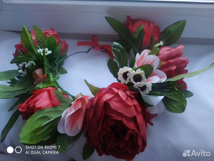 Венок на голову,ободок, цветы,маки,аксессуар