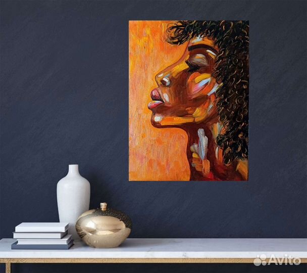 Картина маслом на холсте африканка