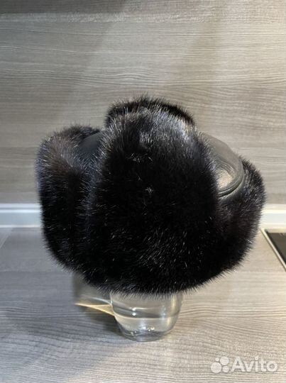 Шапка ушанка из меха норки