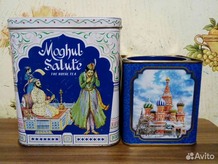 Баночки жестяные из - под чая. Винтаж. Индия