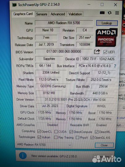 Видеокарта rx 5700