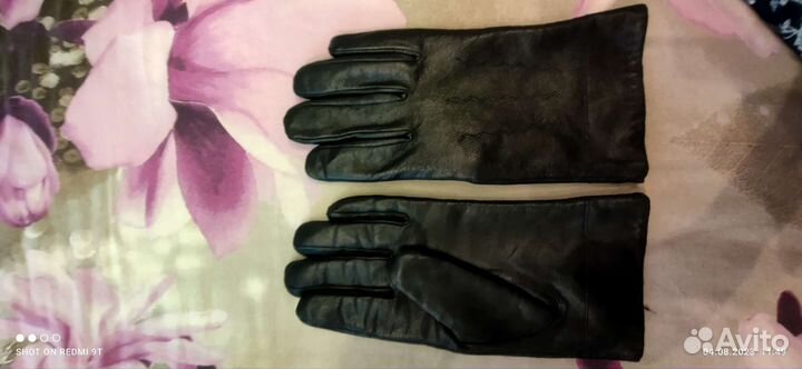 Мужские кожаные перчатки черные