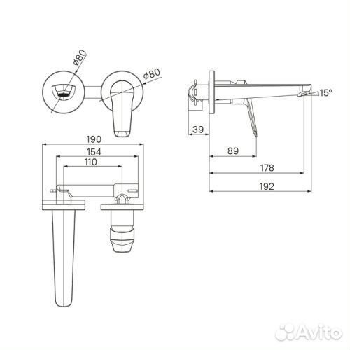 Смеситель для раковины iddis Torr встраиваемый, хром, torsb00i65