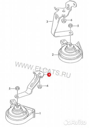 Кронштейн звукового сигнала Volkswagen Passat B6