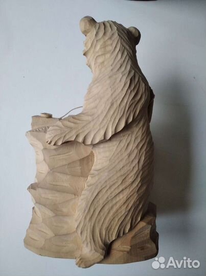 Деревянный медведь, скульптура настольная