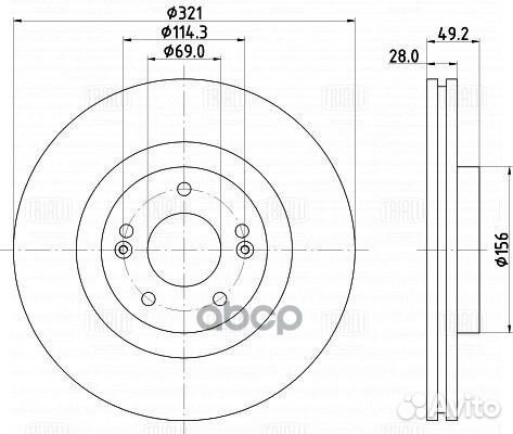 Диск тормозной перед DF084509 Trialli