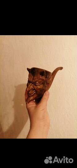 Кружка -поильник мефистофель. обливная керамика