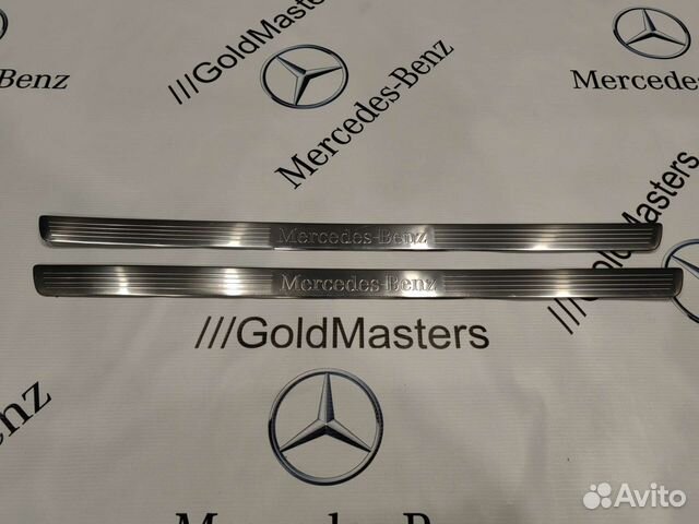 Накладки на пороги салонные хром W204 купе