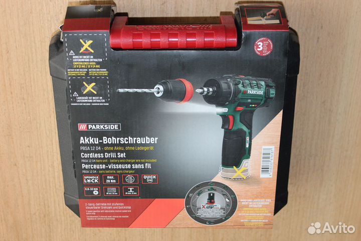 Аккумуляторная шуруповерт parkside pbsa 12 E4
