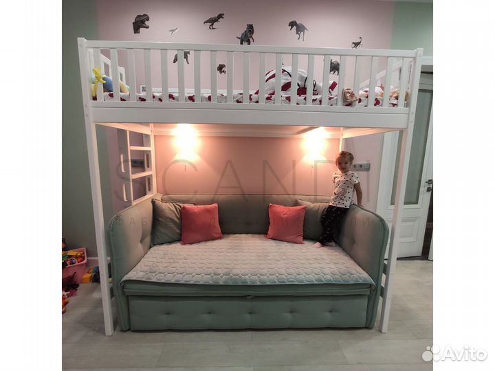 Детская кровать-чердак из бука