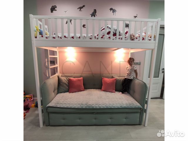 Детская кровать-чердак из бука