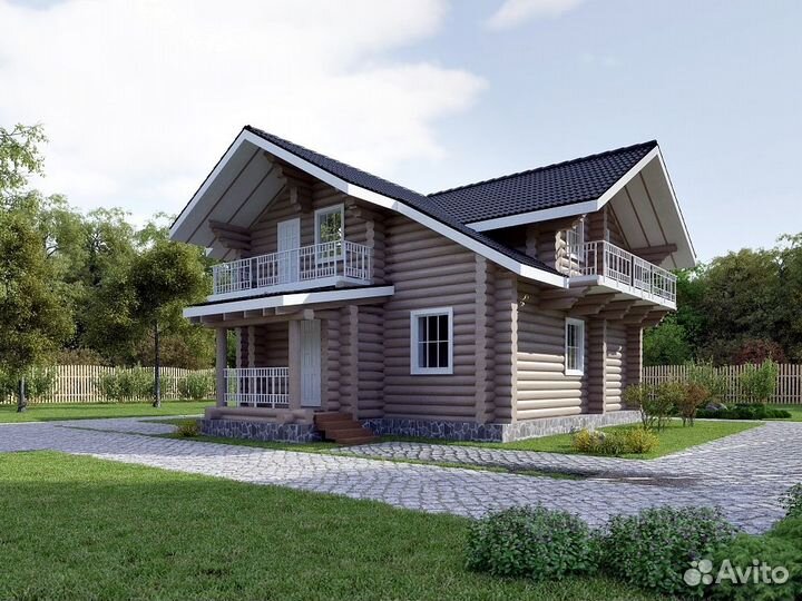 Строительство сруба дома из бревна 8000х12300мм