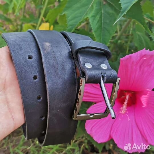 Мужской кожаный ремень ручной работы