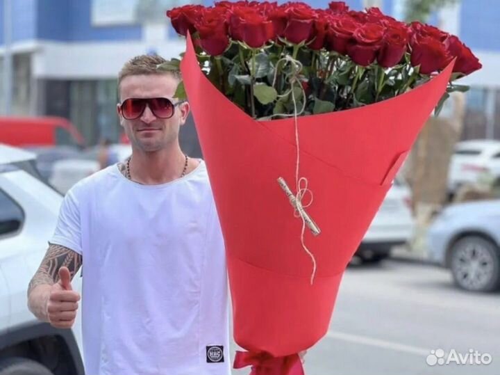Букет 51 роза 70см