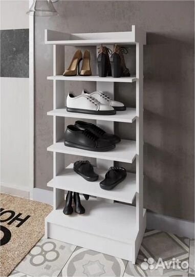 Обувница открытая (0,55м) прихожая Кевин белая