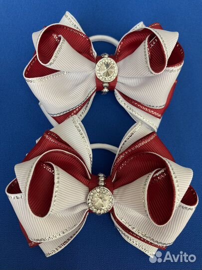 Банты для волос на резинке. Ручная работа