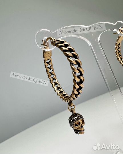 Сережки кольца Alexander McQueen с черепом