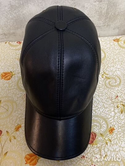 Кепка мужская кожаная