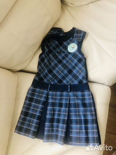 Сарафан школьный в клетку 128