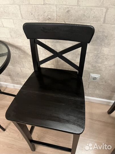 Ingolf Стул барный IKEA, коричнево-чёрный 63см
