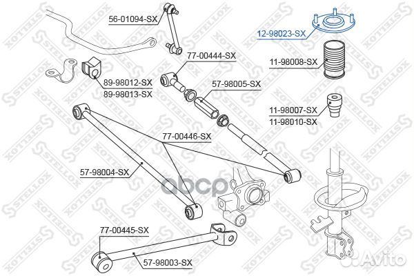 Опора амортизатора заднего Toyota Carina all 9