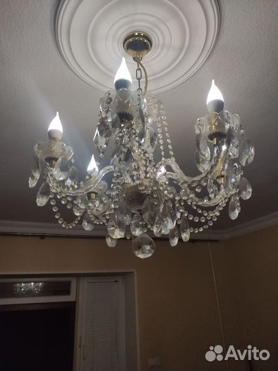 Люстра хрустальная чехословакия