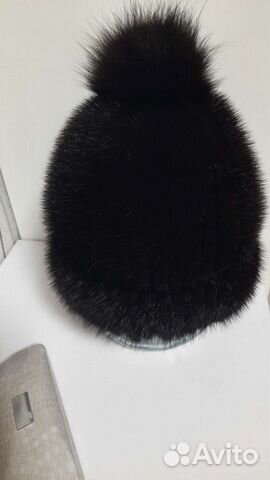 Шапка норковая вязаная женская