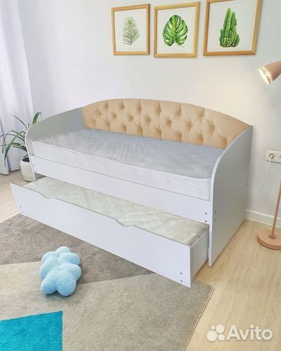 Кровать мягк спинка лдсп для малыша доп место