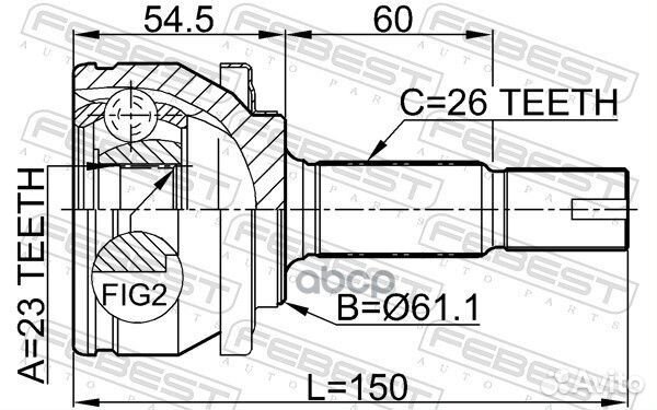 Шрус 0110-ZZE150 0110-ZZE150 Febest