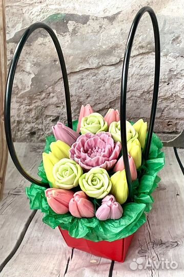 Шоколадный букет из тюльпанов ручная работа