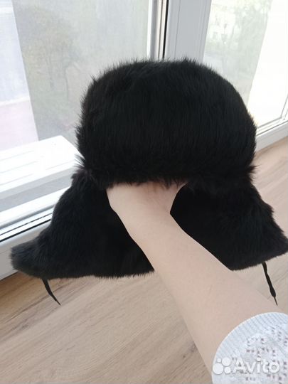 Мужская шапка ушанка из кролика