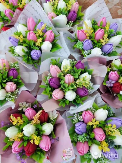 Букет тюльпанов из мыла
