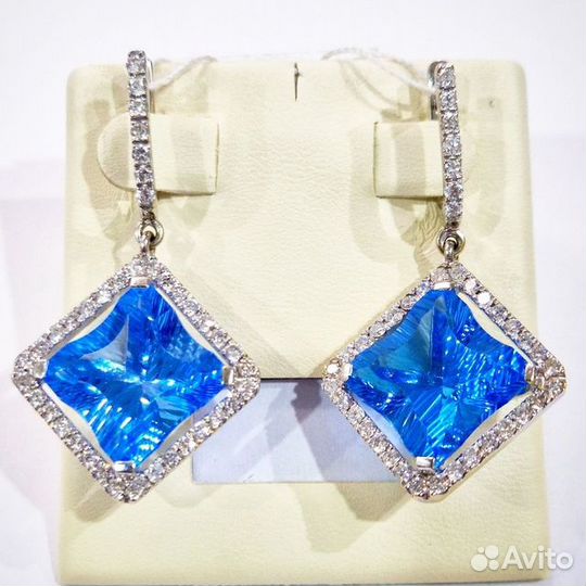 Золотые серьги с камнем