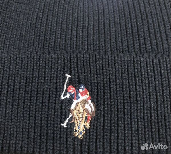 Шапка Бини US Polo Assn,uspa,Серая