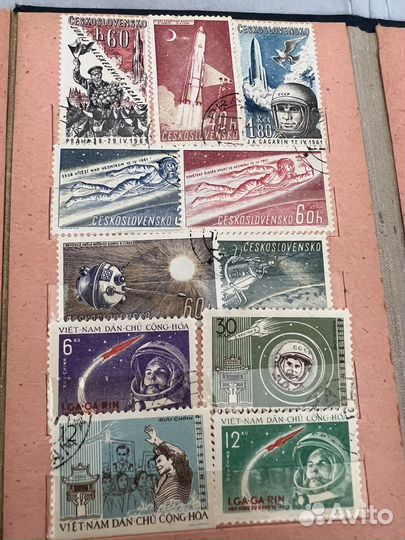 Марки Космос 1960 годы в альбоме