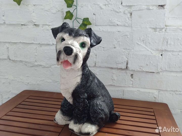 Керамическая фигурка для сада собака-копилка