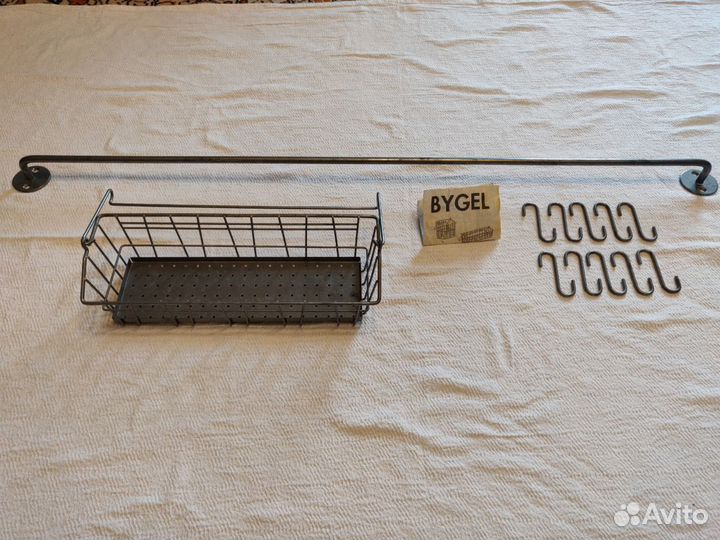 Рейлинг и корзина Bygel (IKEA) для кухни