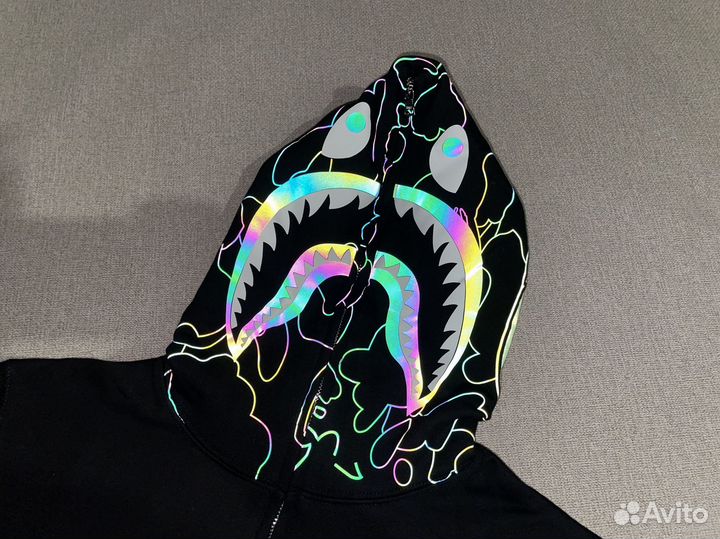 Зип худи Bape shark голографическая