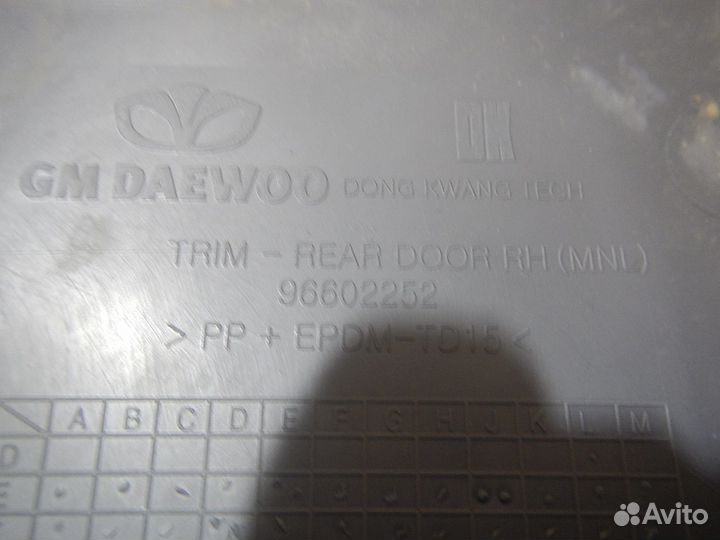 Обшивка двери задней правой Chevrolet Spark