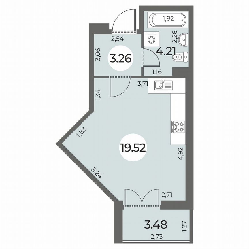 Квартира-студия, 28 м², 3/24 эт.