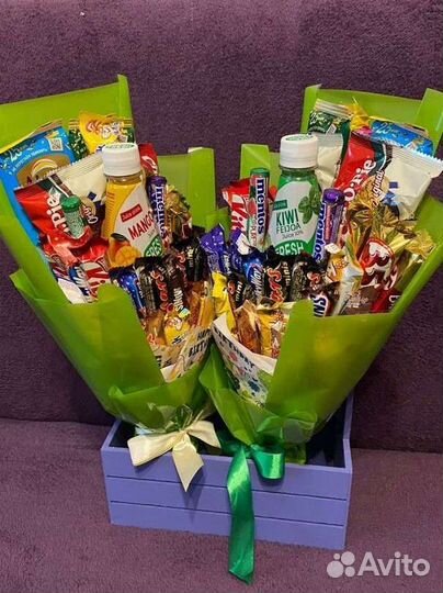 Сладкие букеты из конфет