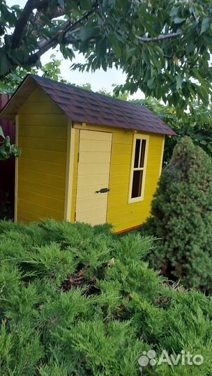 Детский игровой домик уличный деревянный