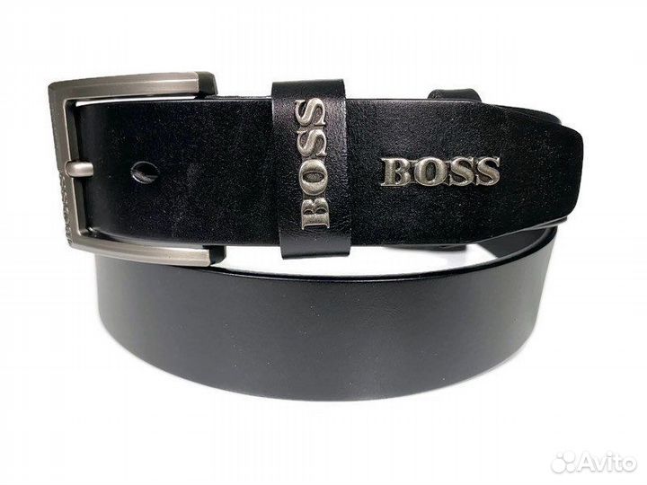 Ремень мужской кожаный Boss 2403 black