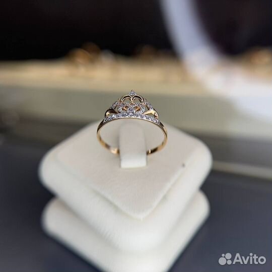 Золотое кольцо 585 пробы золотая корона