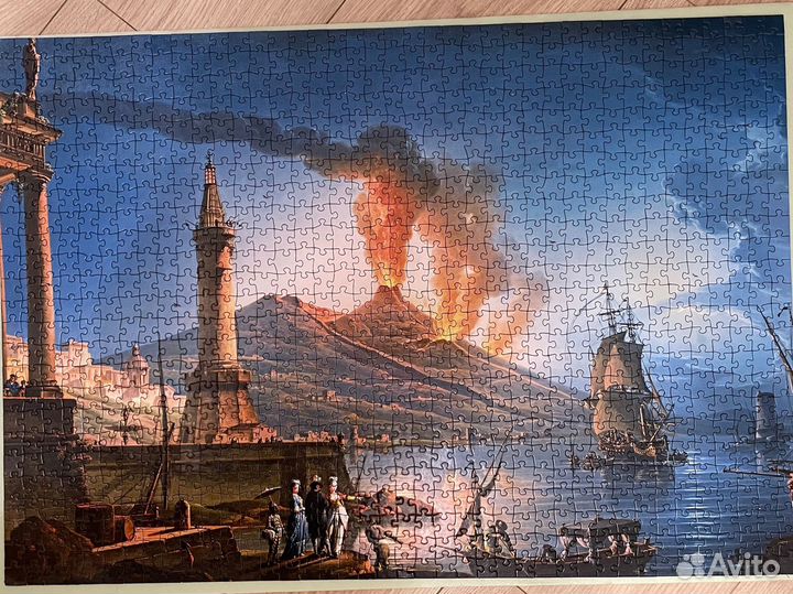 Пазл 500 лошади 1000 извержение вулкана