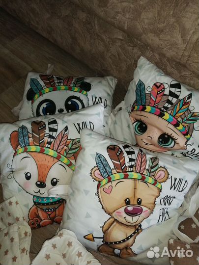 Бортики в детскую кроватку с одеялом