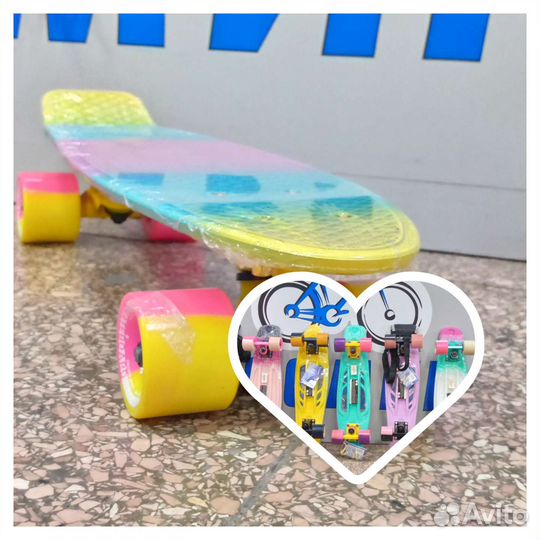 Скейт-Пениборд Muiticolor 22 pink/yellow