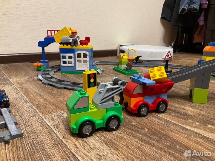 Lego duplo поезд 10508+ машинки 10552